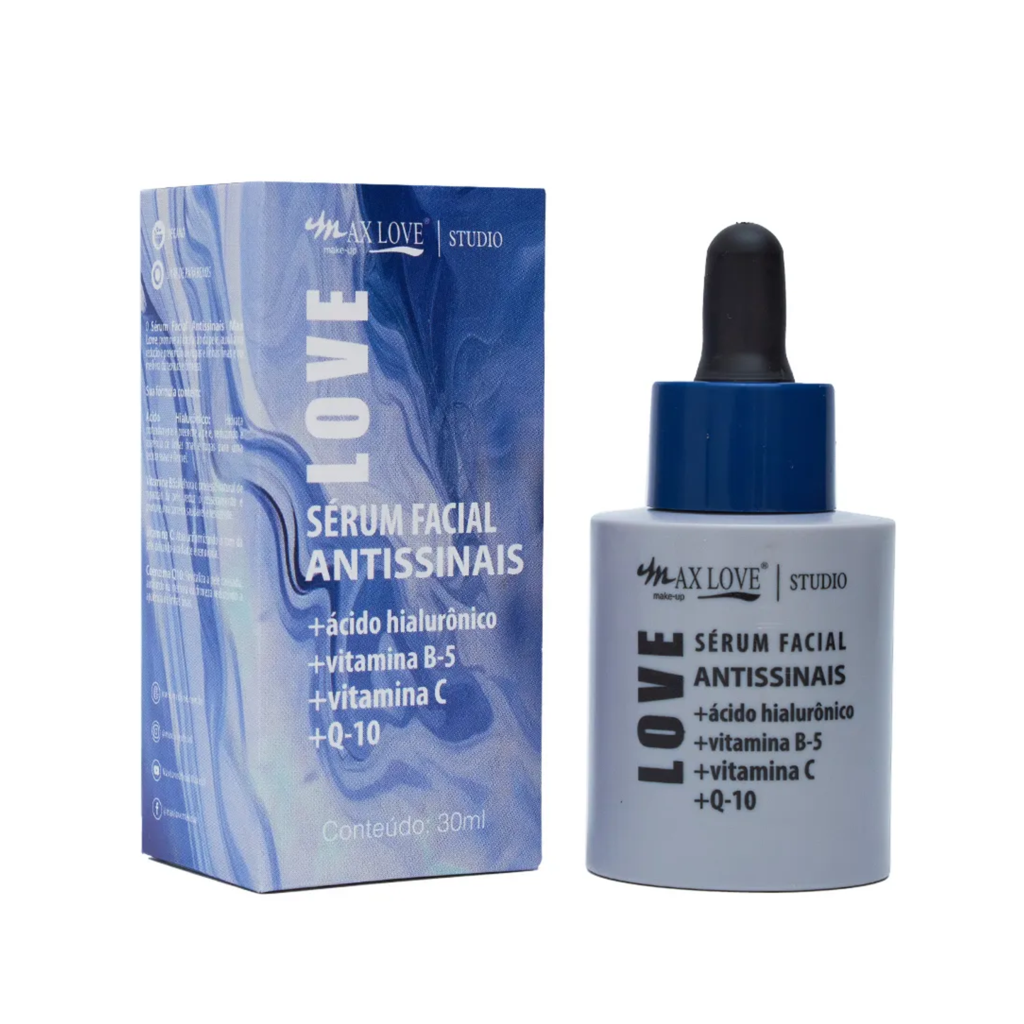 BOX C/ 24 SERUM FACIAL ANTISSINAIS 30ML MAX LOVE
