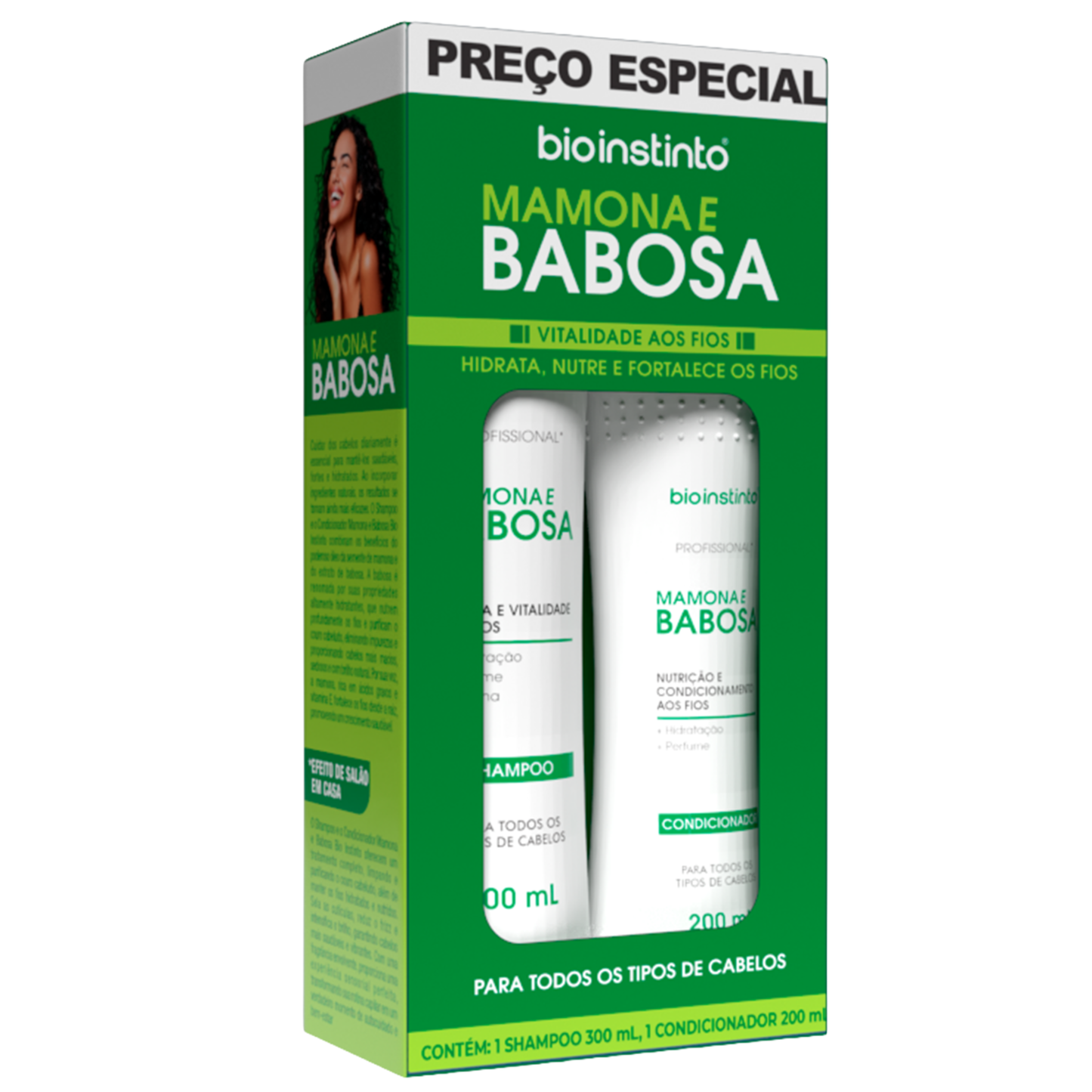 KIT CAPILAR MAMONA E BABOSA 2 ITENS BIO INSTINTO