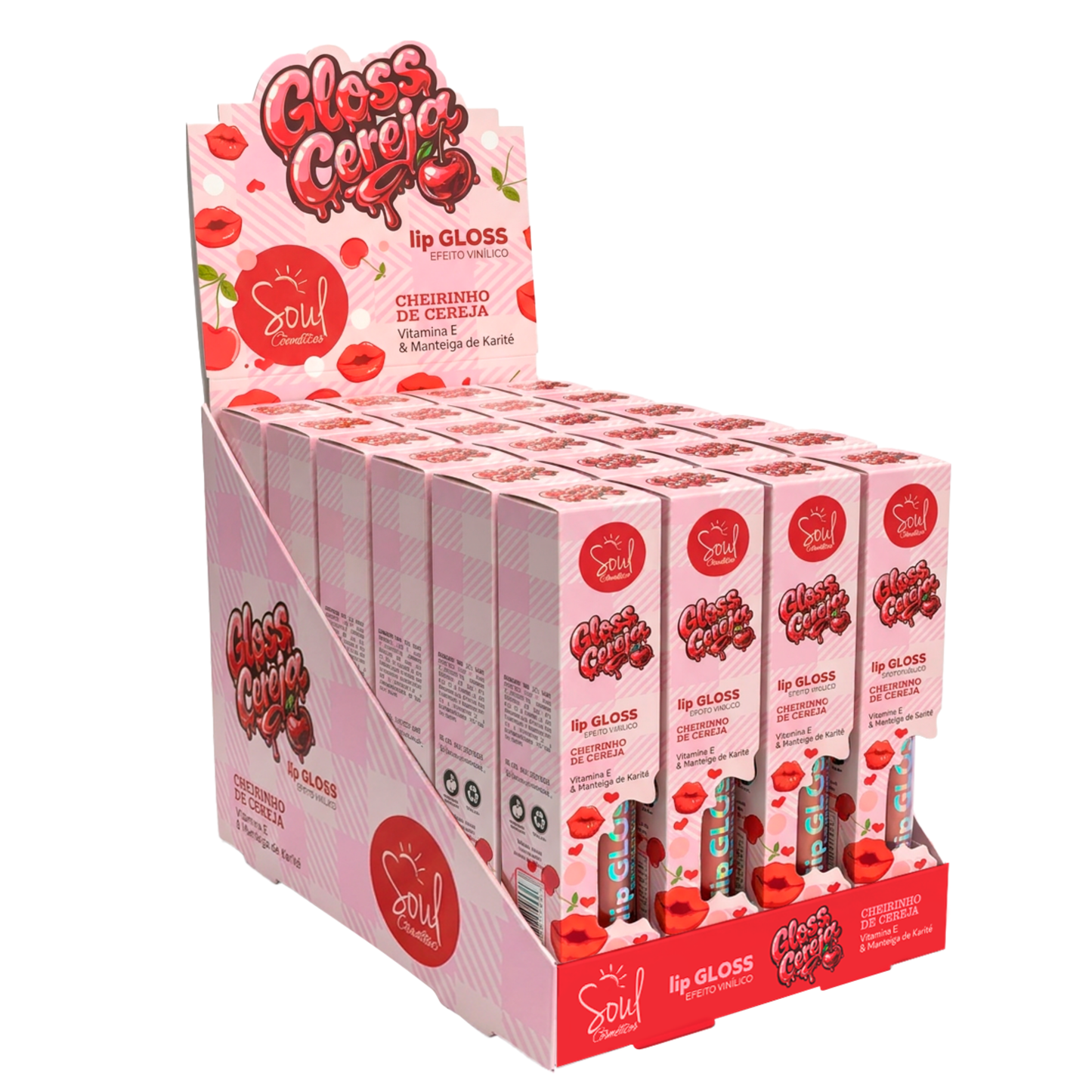 BOX C/ 24 LIP GLOSS CEREJA 4ML SOUL
