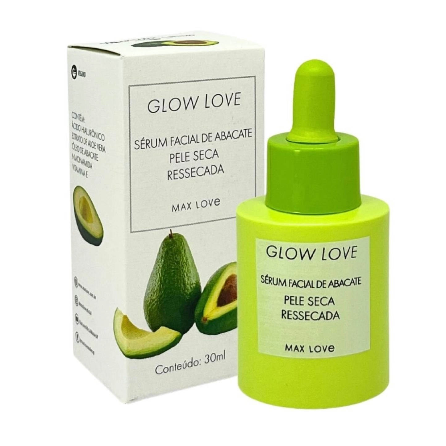 BOX C/ 36 GLOW LOVE SERUM DE ABACATE 30ML MAX LOVE