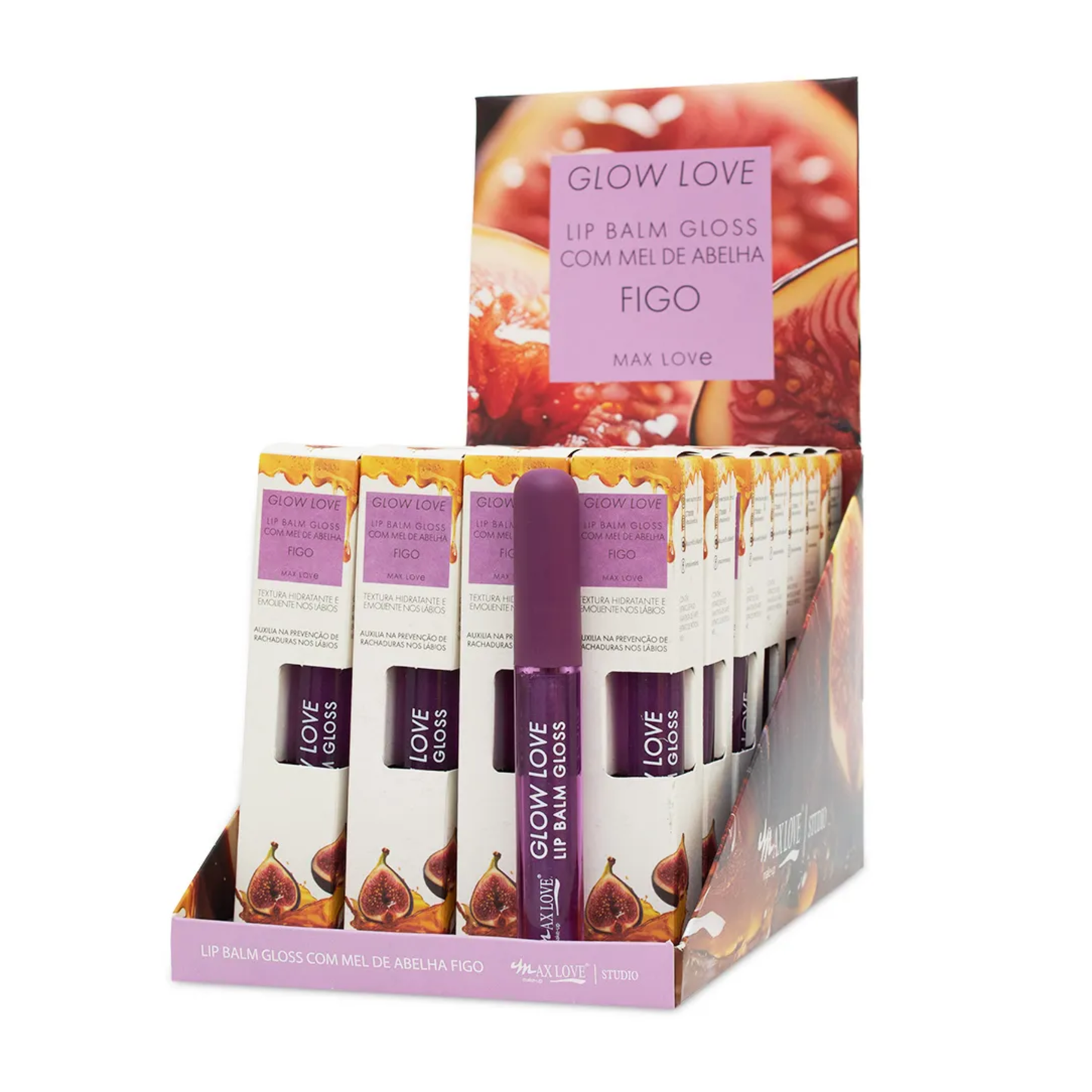 BOX C/ 28 GLOW LOVE LIP BALM MEL COR/417 FIGO 5ML MAX LOVE