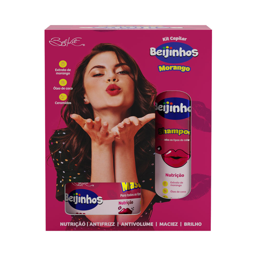 KIT 3 ITENS BEIJINHOS MORANGO BELKIT