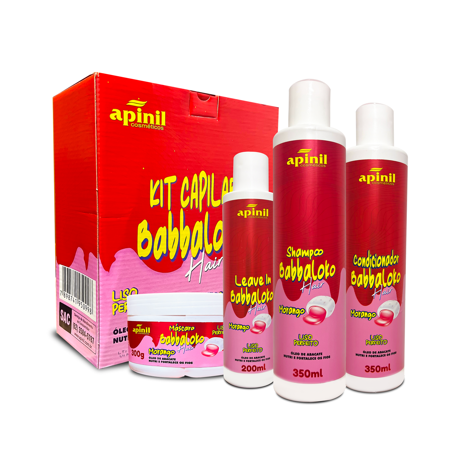 KIT CAPILAR BABBALOKO HAIR MORANGO APINIL
