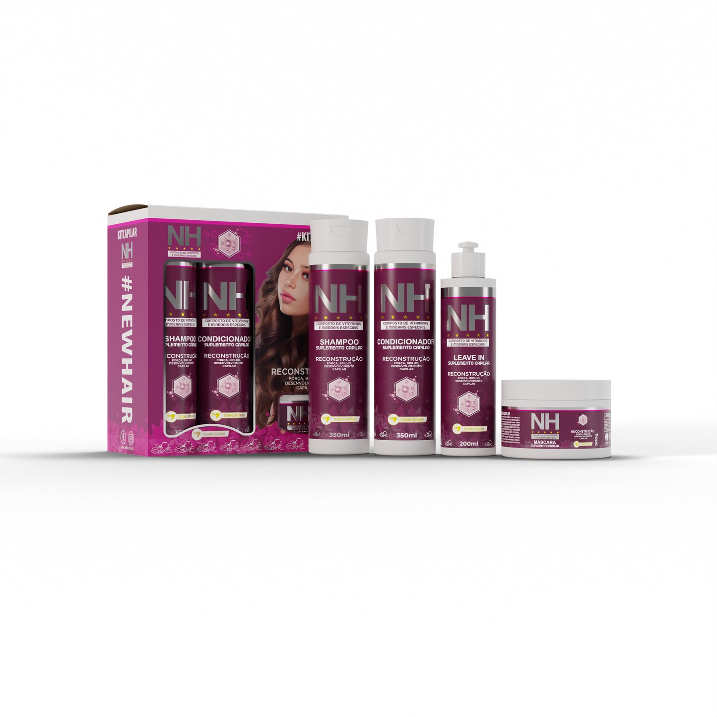 KIT 4 ITENS NEW HAIR BELKIT