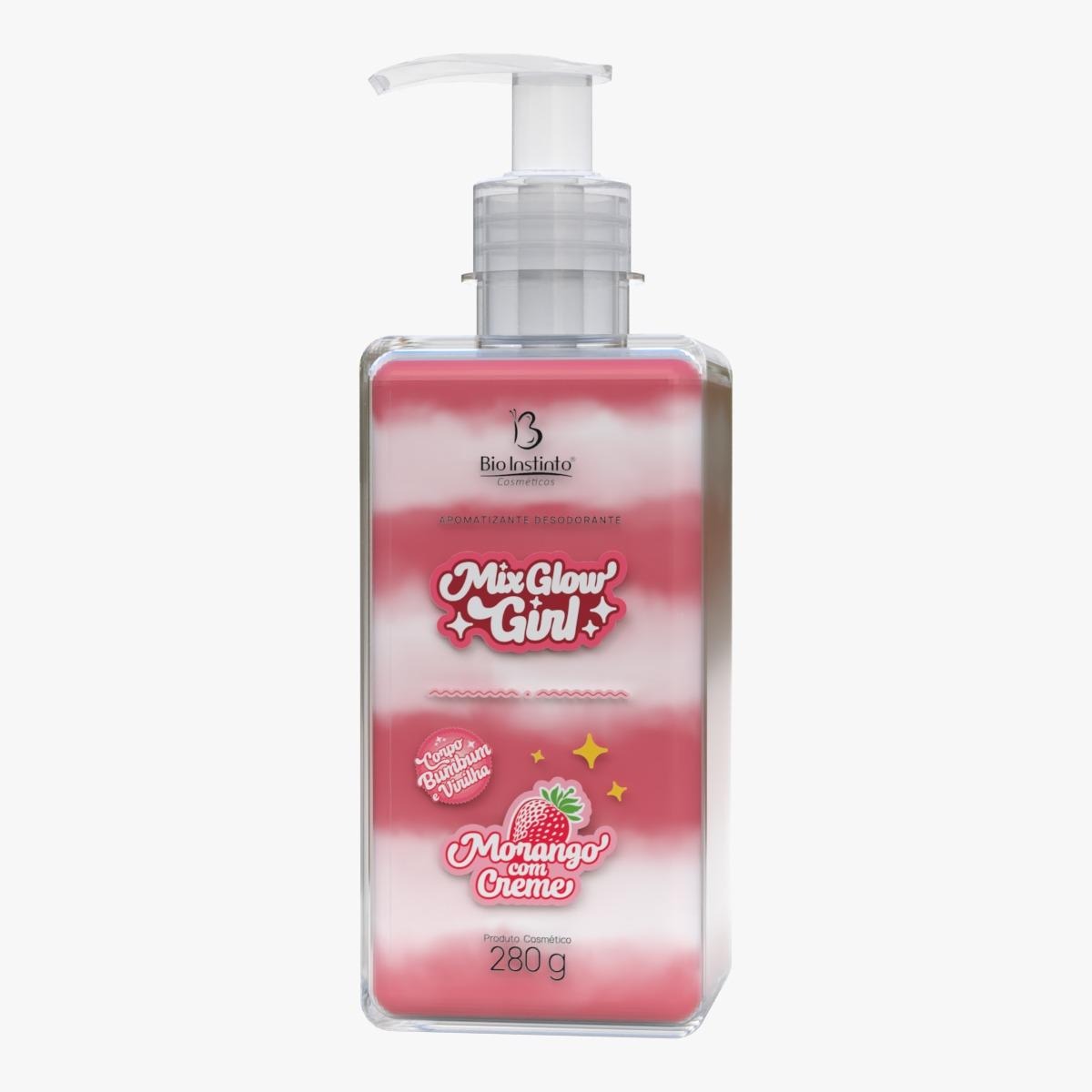 MIX GLOW GIRL AROMATIZANTE DESODORANTE MORANGO COM CREME 280G BIO INSTINTO