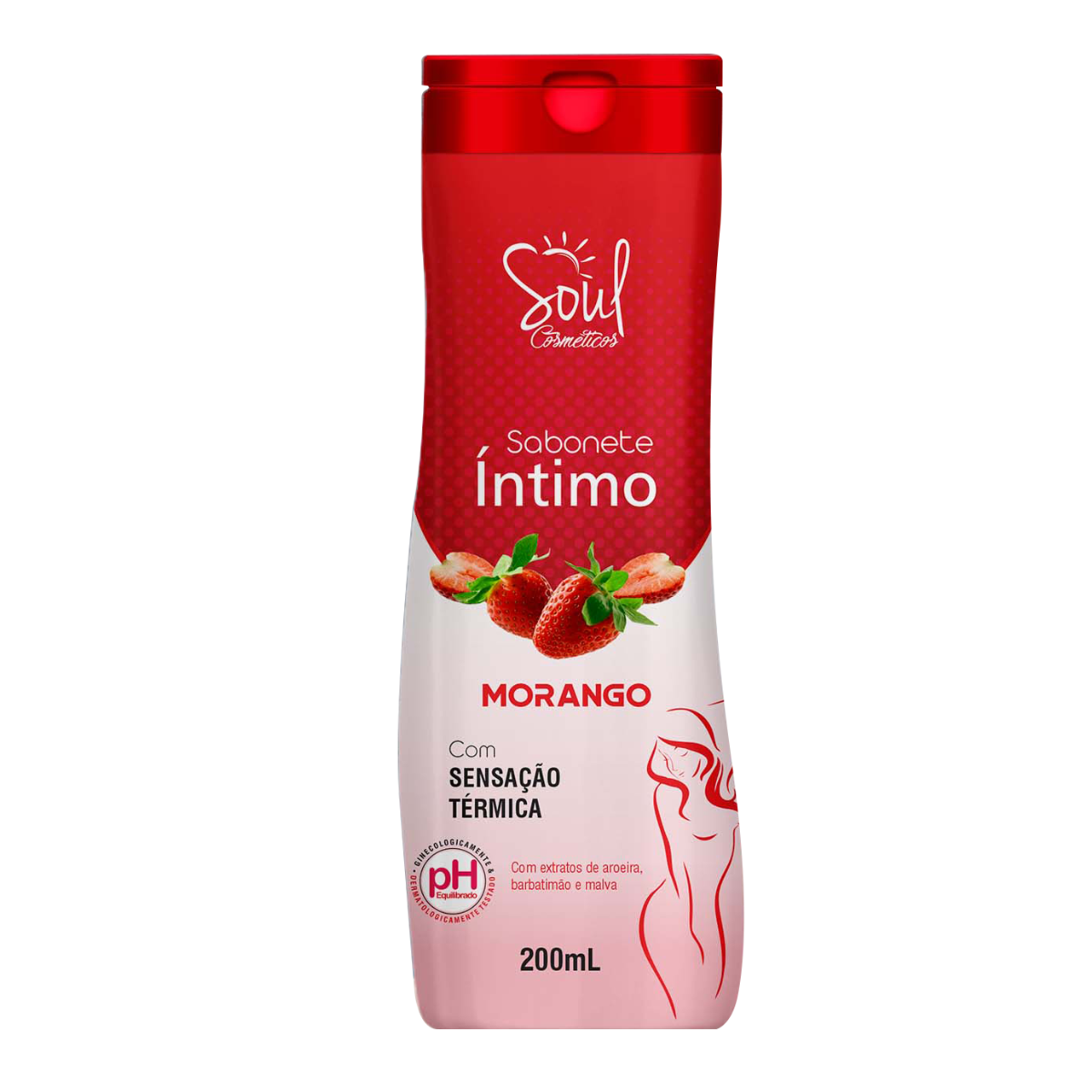 SABONETE INTIMO MORANGO 200ML SOUL– Bio Cosméticos Distribuidora