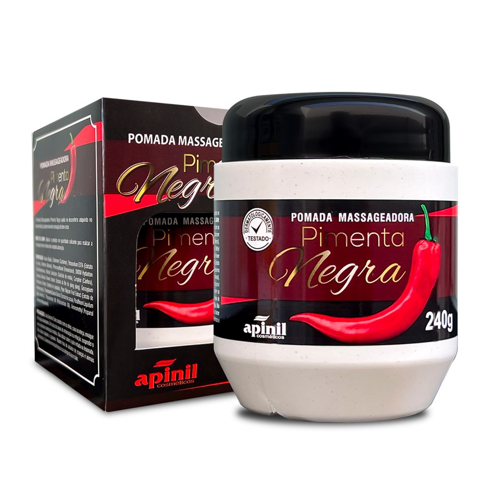 POMADA MASSAGEADORA PIMENTA NEGRA 240G APINIL