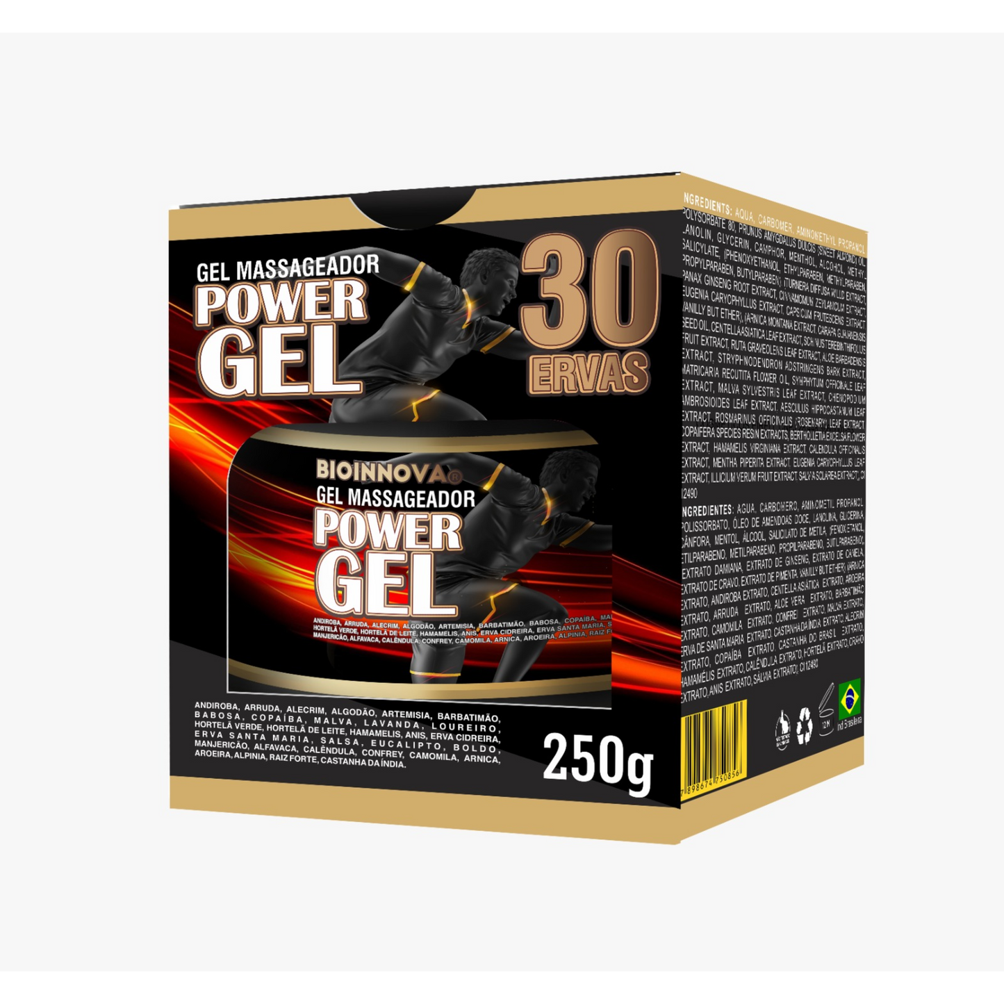 GEL MASSAGEADOR POWER GEL 30 ERVAS 250G BIOINNOVA