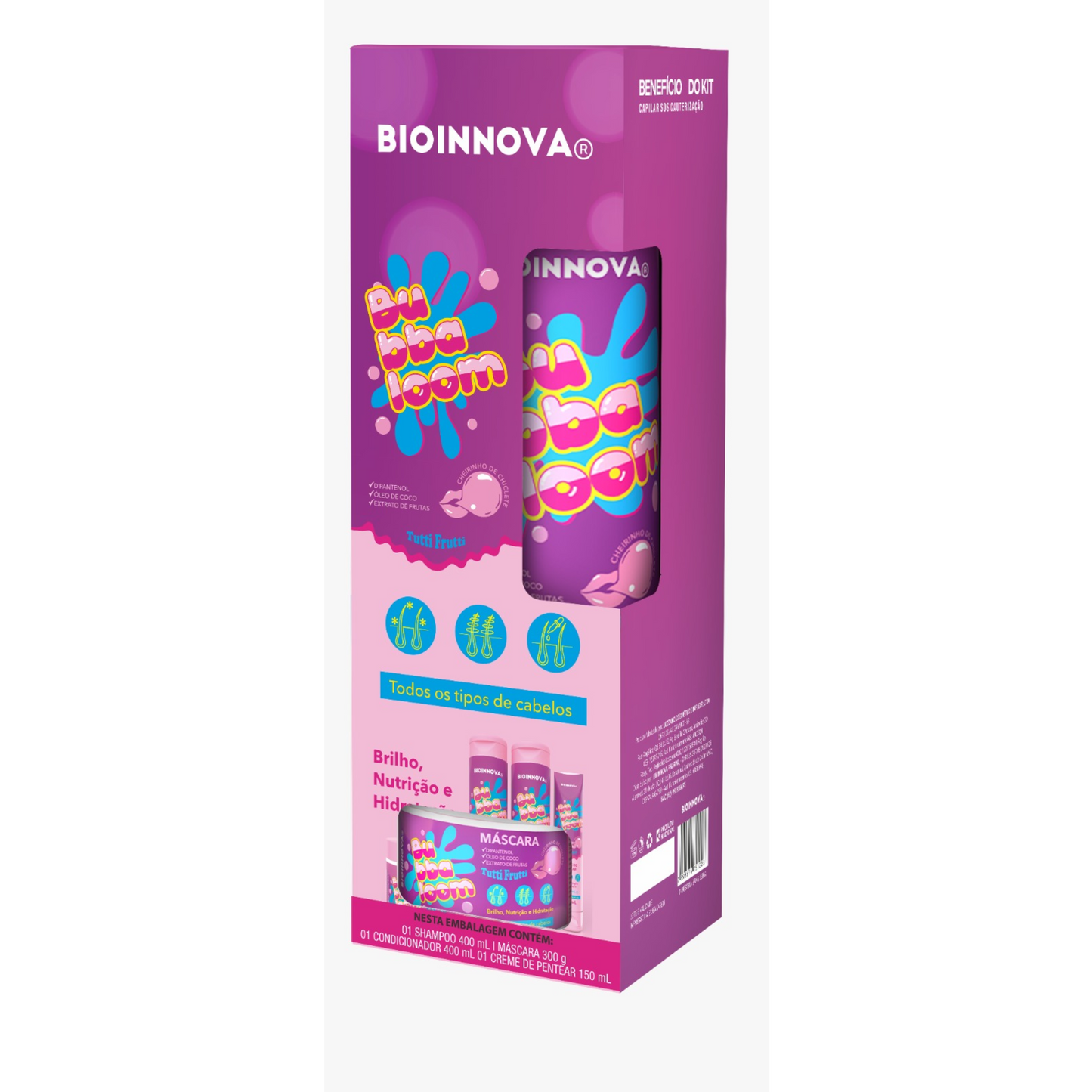 KIT CAPILAR BUBBALOOM 4 ITENS BIOINNOVA