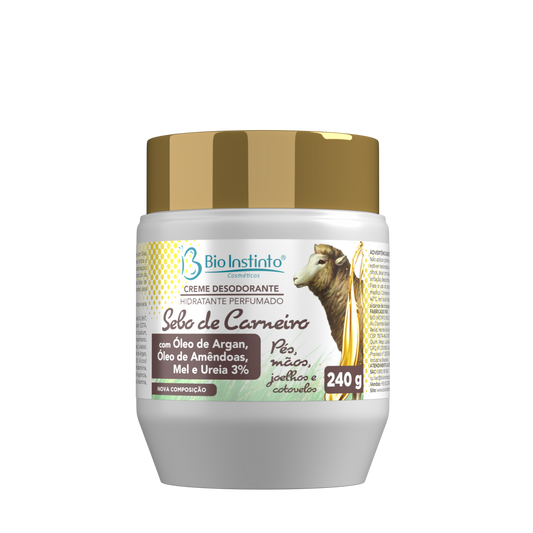 CREME DES. HIDR. PERF. SEBO DE CARNEIRO COM OLEO DE ARGAN 240G BIO INSTINTO