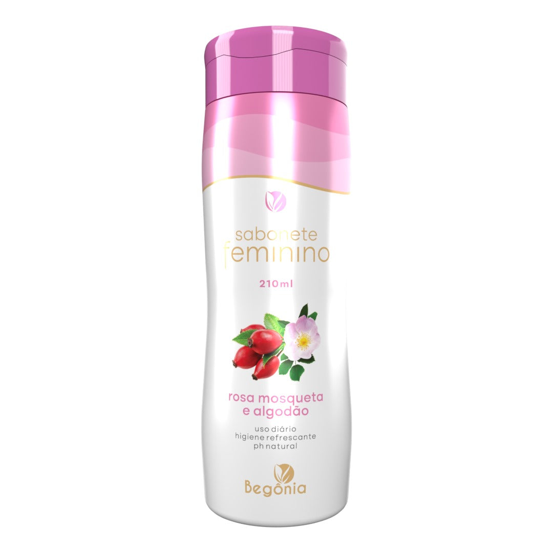 SABONETE FEMININO ROSA MOSQUETA E ALGODAO 210ML BEGONIA