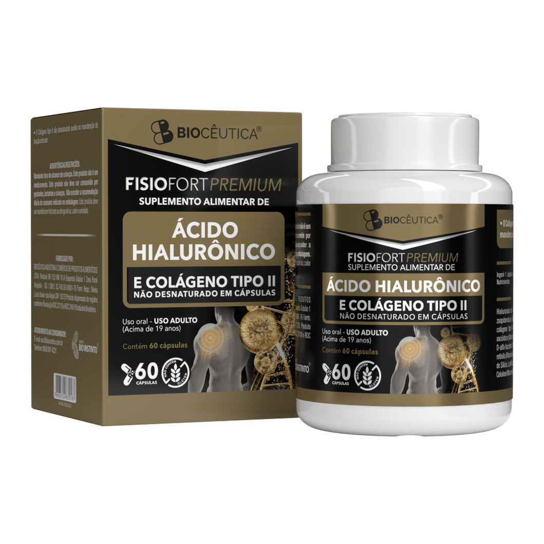 SUPLEMENTO ALIMENTAR FISIOFORT PREMIUM E ÁCIDO HIALURÔNICO BIOCEUTICA