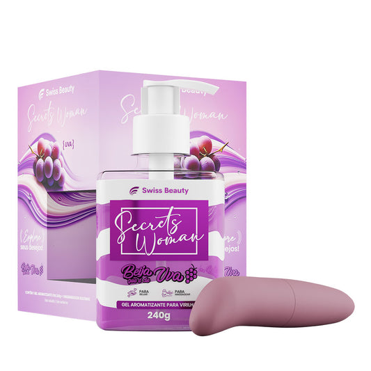 KIT 2 ITENS GEL AROMATIZANTE UVA 240G + MASSAGEADOR GOLFINHO SWISS BEAUTY BELKIT
