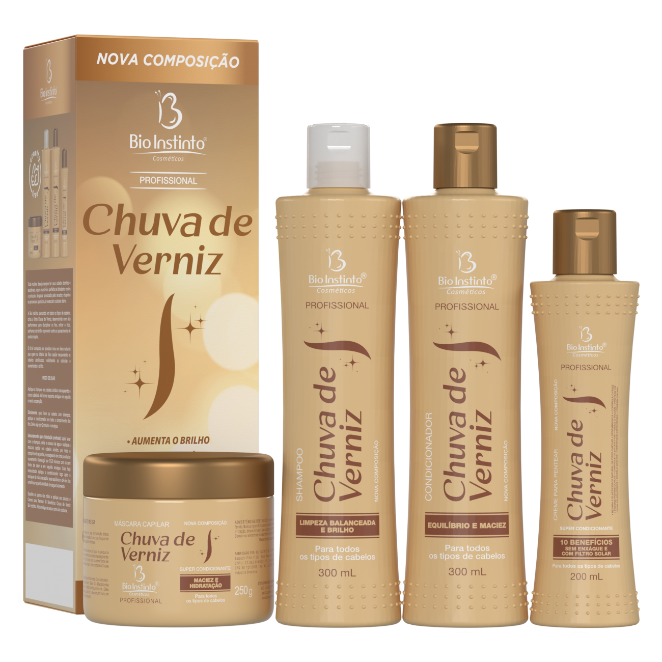 KIT CAPILAR CHUVA DE VERNIZ 4 ITENS BIO INSTINTO