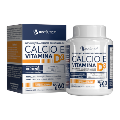 SUPLEMENTO ALIMENTAR CÁLCIO E VITAMINA D3 BIOCEUTICA