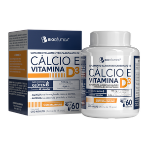 SUPLEMENTO ALIMENTAR CÁLCIO E VITAMINA D3 BIOCEUTICA