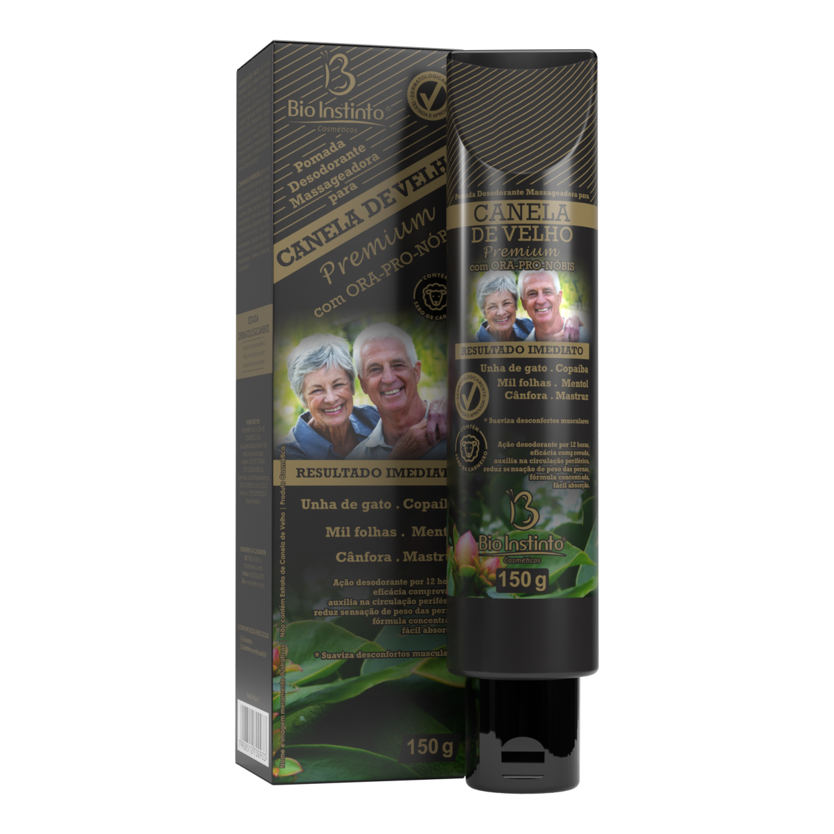 POMADA MASSAG P/ CANELA DE VELHO PREMIUM C/ ORA-PRO-NOBIS 150G BIO INSTINTO