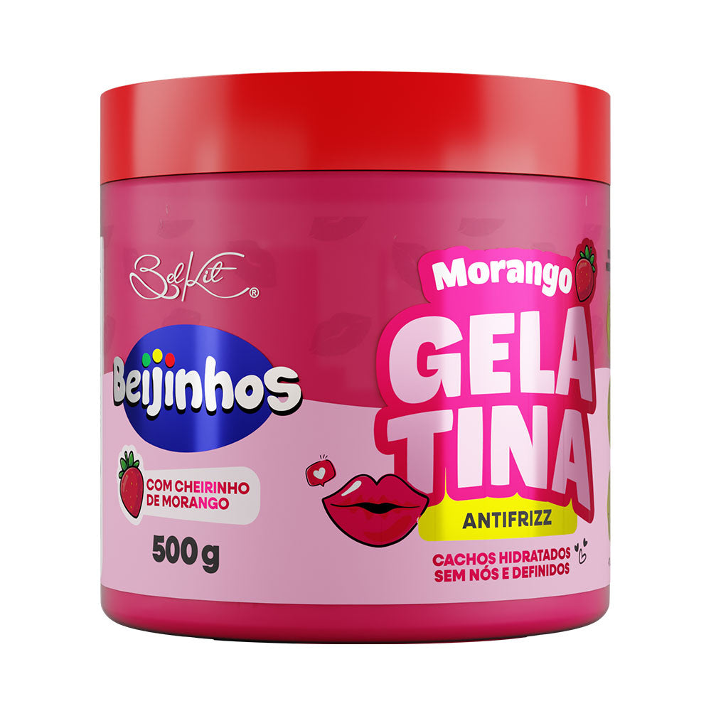 GELATINA CAPILAR ANTIFRIZZ BEIJINHOS MORANGO 500G BELKIT