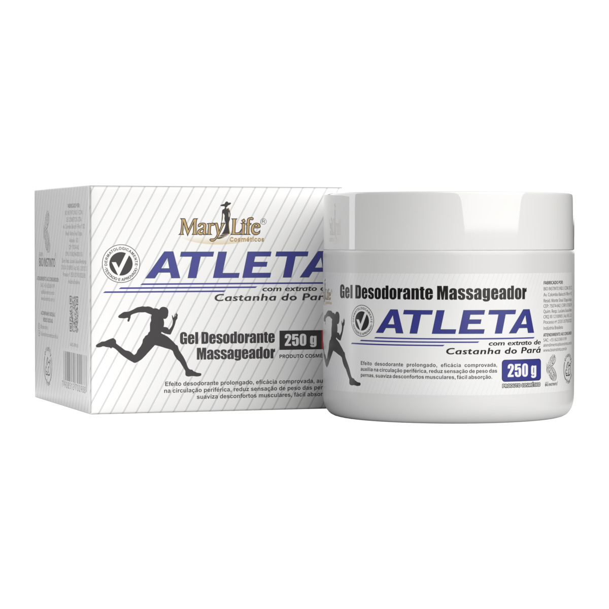 GEL PARA MASSAGENS ATLETA 250G MARY LIFE
