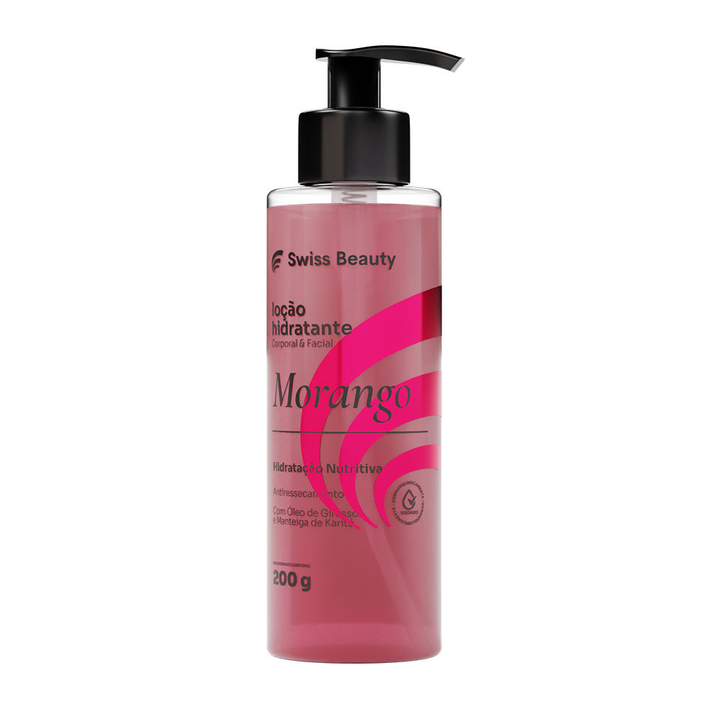 LOCAO HIDRATANTE MORANGO 200G SWISS BEAUTY BELKIT