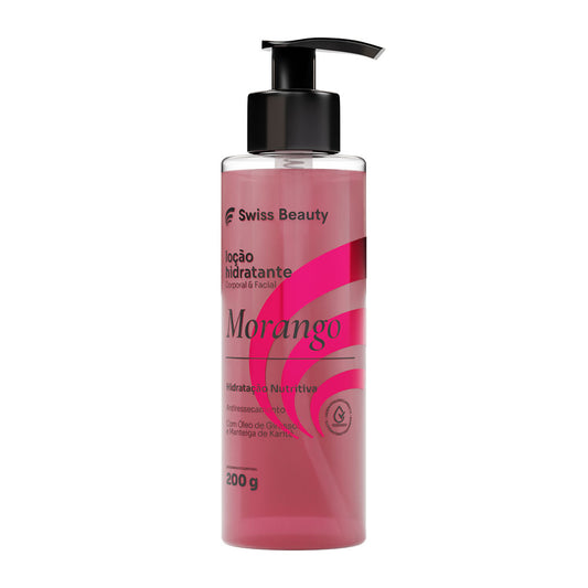 LOCAO HIDRATANTE MORANGO 200G SWISS BEAUTY BELKIT