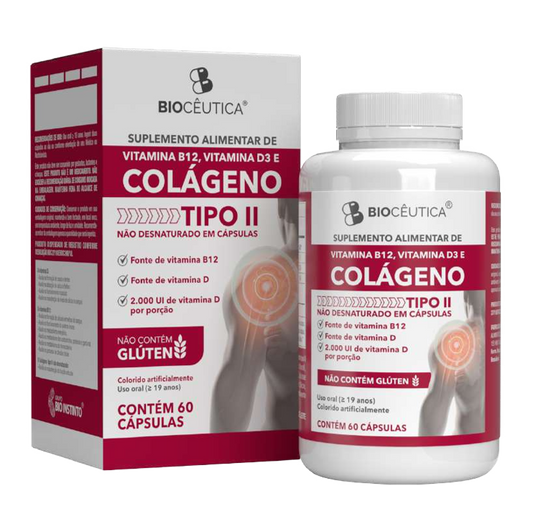 SUPLEMENTOS ALIMENTAR DE VITAMINA B12,VITAMINA D3 E COLÁGENO TIPO II BIOCEUTICA