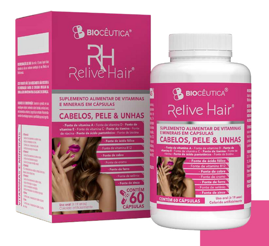 SUPLEMENTO ALIMENTAR RELIVE HAIR BIOCEUTICA