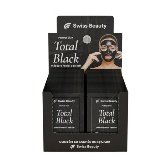 BOX C/60 SACHE MASCARA FACIAL TOTAL BLACK PERFECT SKIN 8G SWISS BEAUTY BELKIT