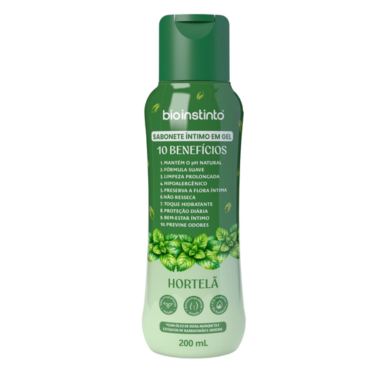 SABONETE INTIMO EM GEL 10 BENEFICIOS HORTELA 200ML BIO INSTINTO