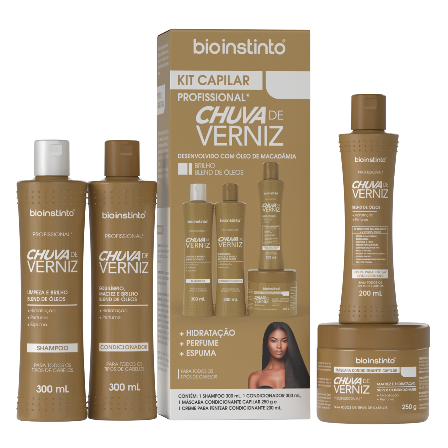 KIT CAPILAR CHUVA DE VERNIZ 4 ITENS BIO INSTINTO