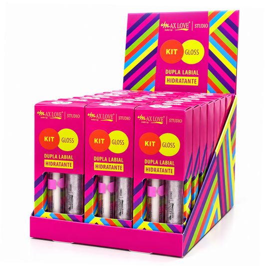 BOX C/ 24 KIT 2 GLOSS DUPLA HIDRATANTE COR 7-14 MAX LOVE
