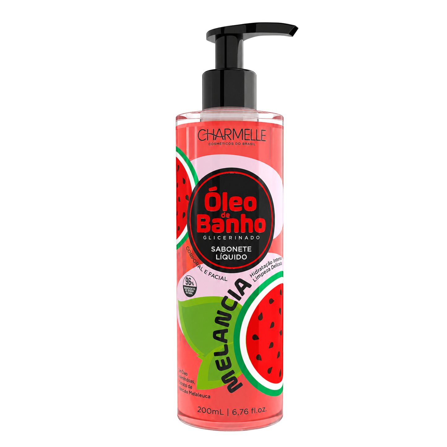 SABONETE LIQUIDO OLEO DE BANHO GLICERINADO MELANCIA TO DAY 200ML CHARMELLE
