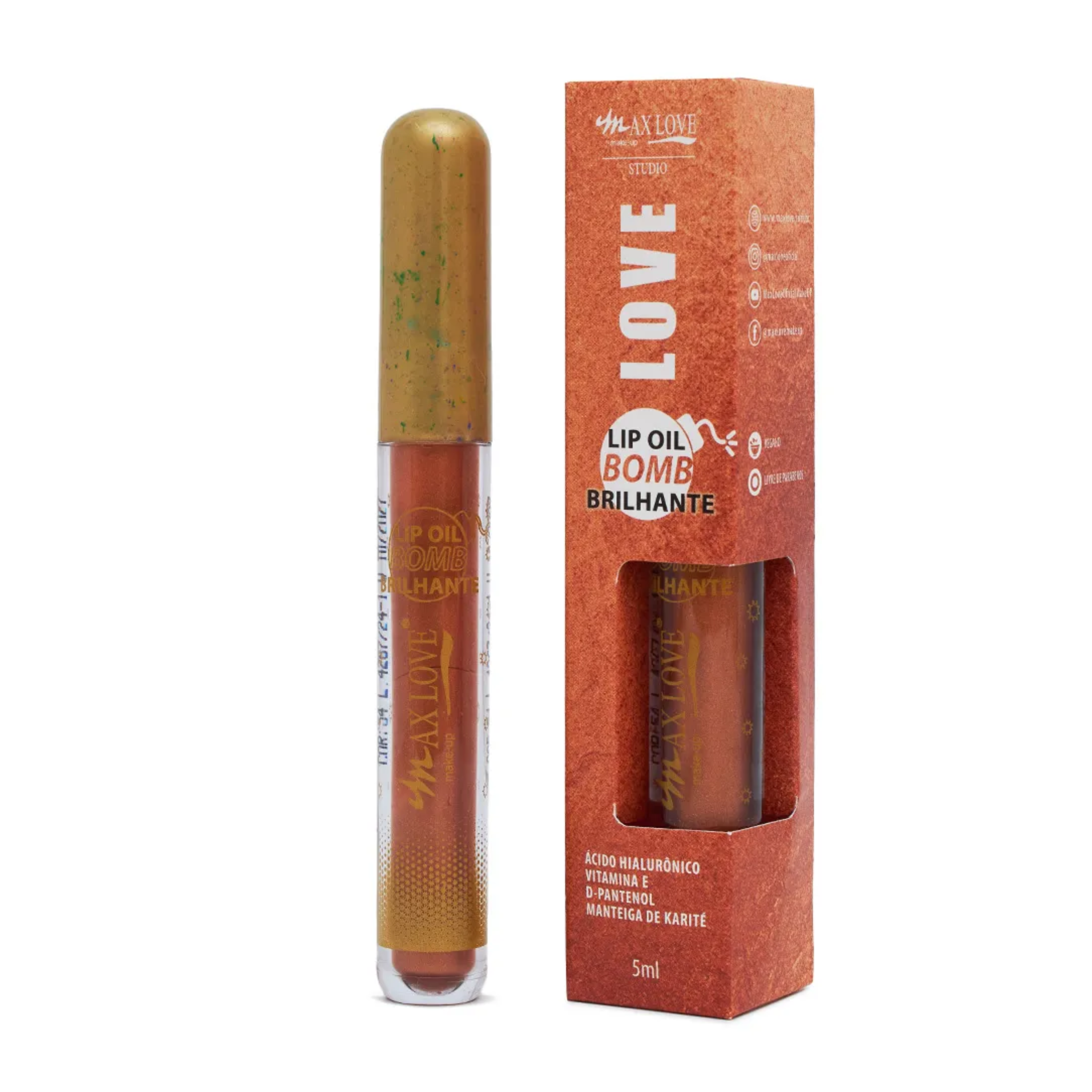 BOX C/ 36 LIP OIL BOMB BRILHANTE COR 54 5ML MAX LOVE– Bio