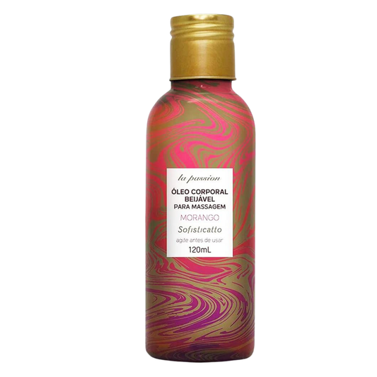 OLEO BEIJAVEL MASSAGEADOR CORPORAL MORANGO 120ML SOFISTICATTO