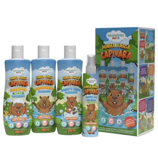 KIT CABELO E CORPO MINHA AMIGA CAPIVARA KIDS 4 ITENS BIO INSTINTO