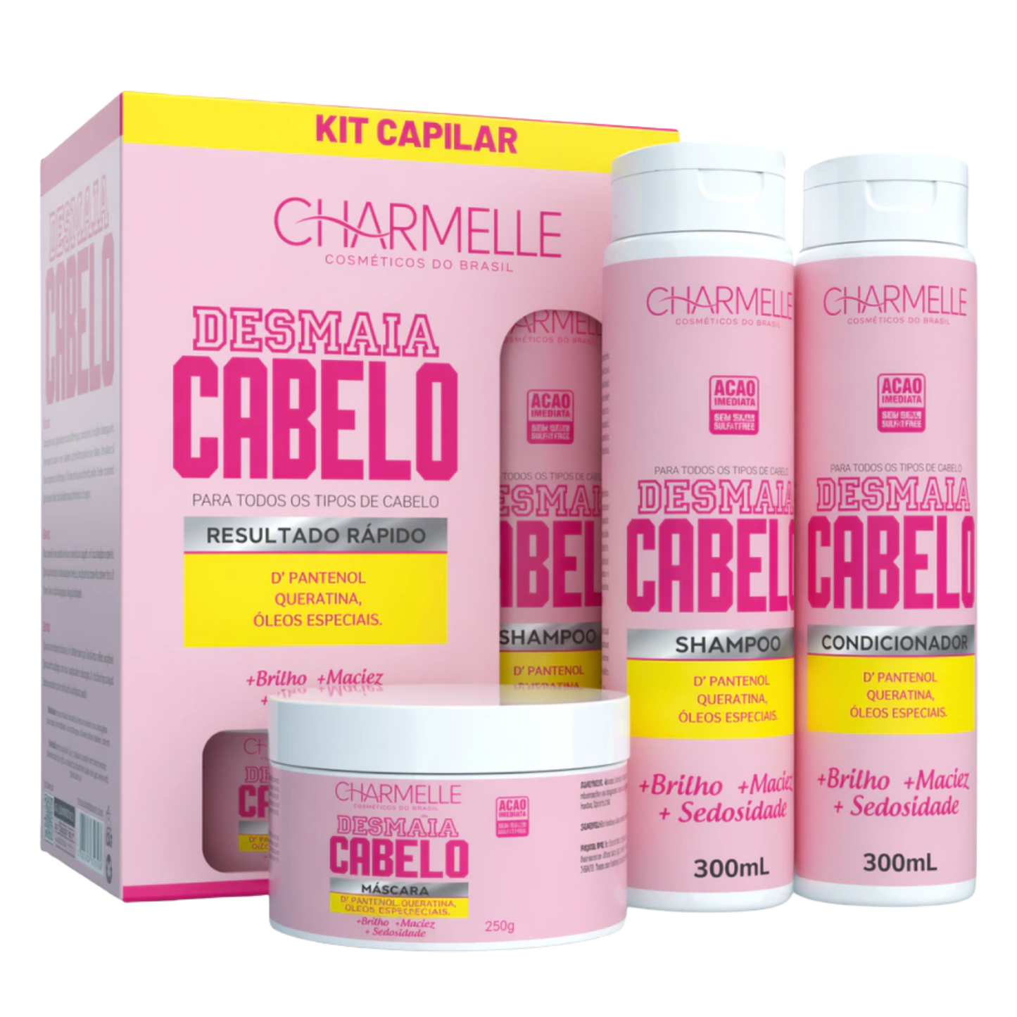 KIT 3 ITENS DESMAIA CABELO CHARMELLE