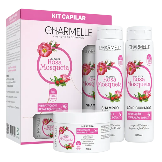 KIT CAPILAR 3 ITENS OLEO DE ROSA MOSQUETA CHARMELLE