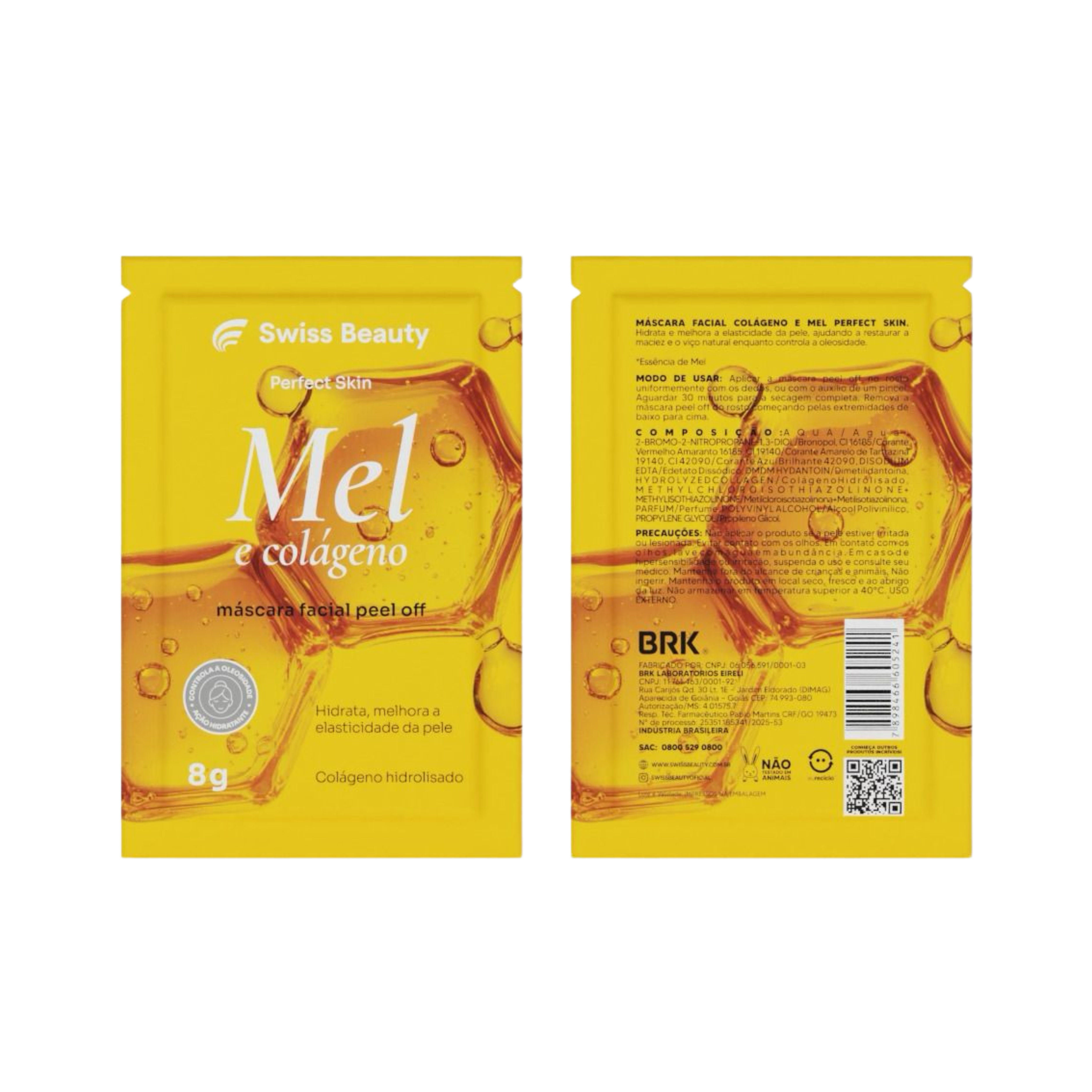 BOX C/60 SACHE MASCARA FACIAL COLAGENO E MEL PERFECT SKIN 8G SWISS