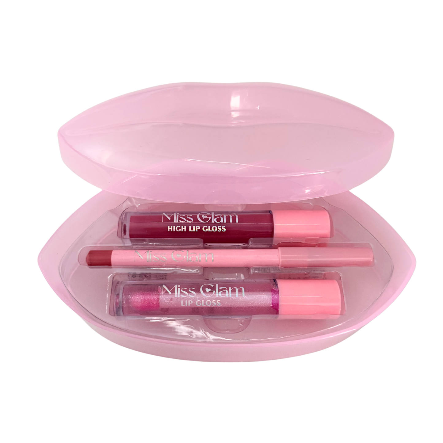 BOX C/ 12 KIT GLOSS BOCA 3 ITENS MISS GLAM