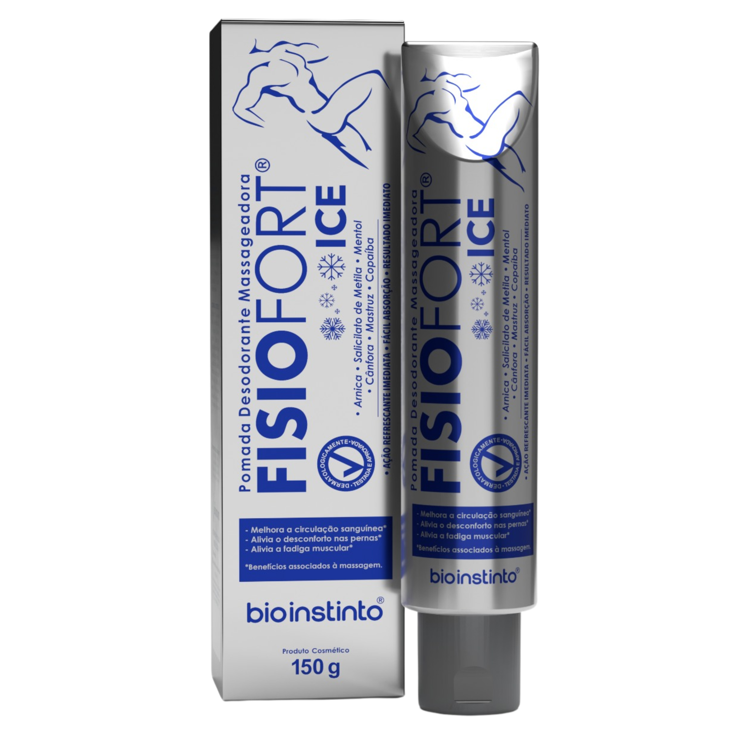 POMADA DESODORANTE MASSAGEADORA FISIOFORT ICE 150G BIO INSTINTO