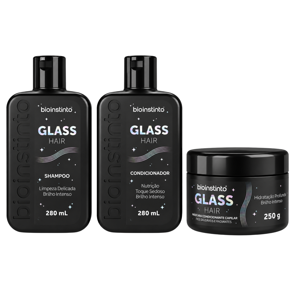 KIT CAPILAR GLASS HAIR 3 ITENS BIO INSTINTO