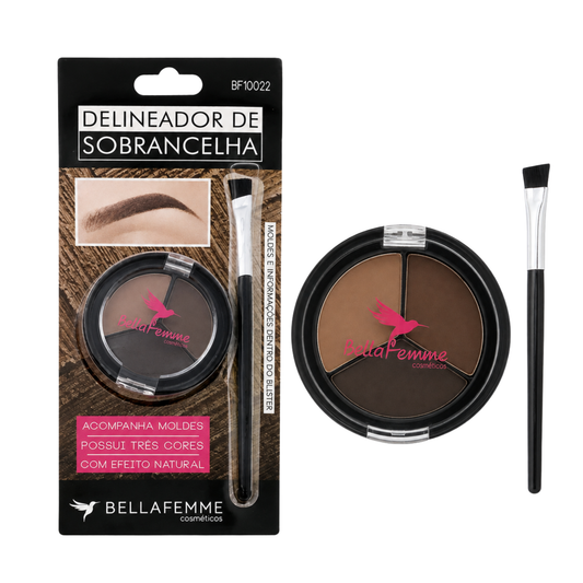 KIT DELINEADOR DE SOBRANCELHA BELLA FEMME