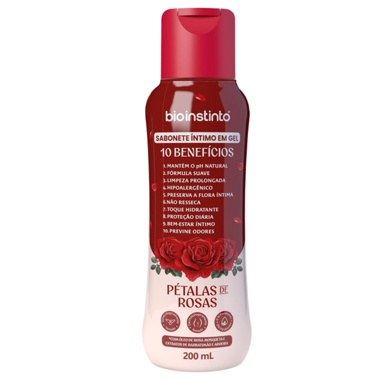 SABONETE INTIMO EM GEL 10 BENEFICIOS PETALAS DE ROSAS 200ML BIO INSTINTO
