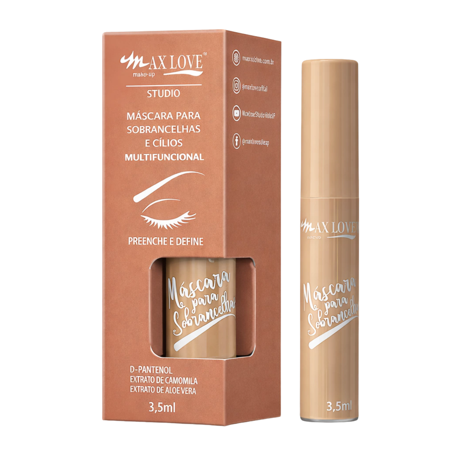 MASCARA PARA SOBRANCELHA E CILIOS MULTIFUNCIONAL COR 30 MAX LOVE