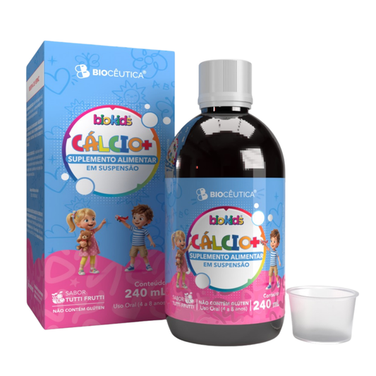 SUPLEMENTO ALIMENTAR EM SUSPENSAO CALCIO + SABOR TUTTI FRUTTI 240ML BIOCEUTICA
