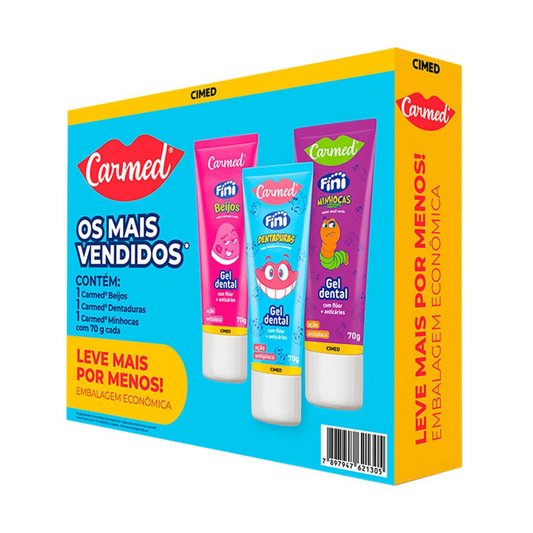 KIT CARMED ORAL CARE GEL DENTAL 3 SABORES CIMED