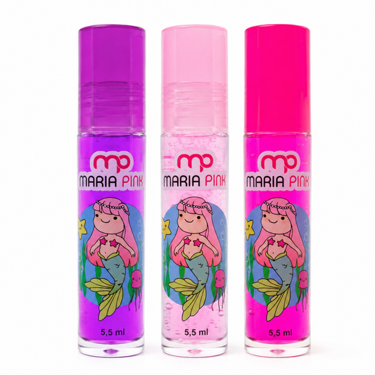 KIT C/ 03 BRILHO LABIAL SEREIA MARIA PINK BELLA FEMME