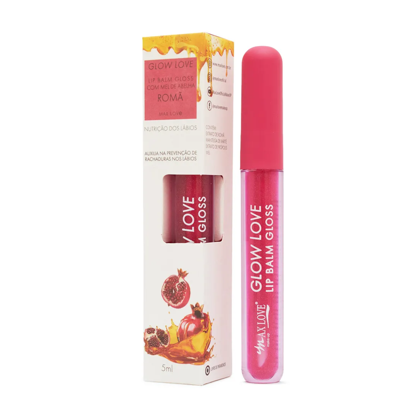 BOX C/ 28 GLOW LOVE LIP BALM MEL COR/415 5ML ROMA MAX LOVE
