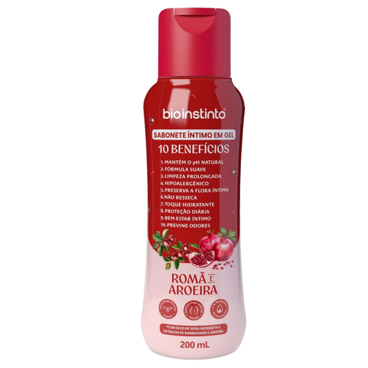 SABONETE INTIMO EM GEL 10 BENEFICIOS ROMA E AROEIRA 200ML BIO INSTINTO