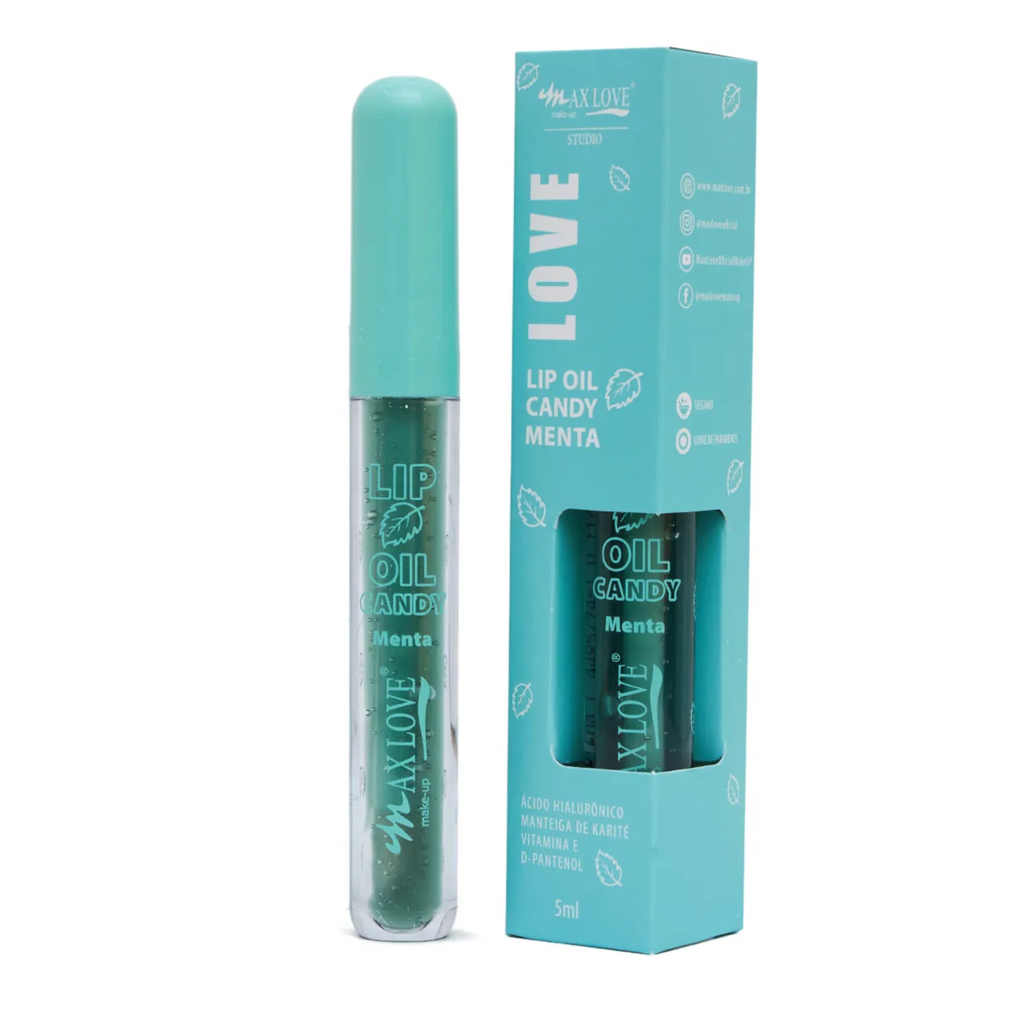 BOX C/ 36 LIP OIL CANDY MENTA 5ML MAX LOVE